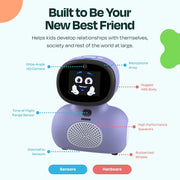 Miko EMK4P Mini - Interactive Robot for Kids - For STEAM Learning - With Conversational AI - Tech Gift for Kids, Purple