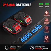 Ruzorbolt Tough 21V Cordless Ratchet Wrench 3/8, Brushless Motor, 88 Ft-lbs Torque, 2x 2.0Ah Batteries, 500 RPM, LED Light, 9-Piece Set DC5129AS-W