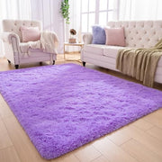 Softlife Light Purple Area Rug, Fluffy Shag Plush Non-Slip Carpet for Bedroom, Living Room, Kids, Dorm, 4x5.3 Feet