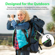 CATGOOD BAOKALER 30000mAh Solar Power Bank with Dual 5V USB Ports, 2 LED Flashlights, Compass, Water-Resistant Portable Charger for Outdoor Camping Hiking, Green