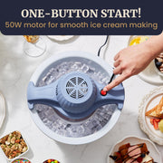 Elite Gourmet Electric Ice Cream Maker, 4Qt Capacity, 50W Motor, Aluminum Freezing Canister, Periwinkle, EIM350