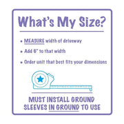 KidKusion Non-Retractable Driveway Safety Net, 20 Ft Long, Orange, Plastic and Galvanized Steel