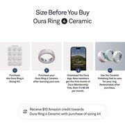 Oura Ring 4 Ceramic Smart Ring, Petal Color, Size 8, Titanium Durable Design