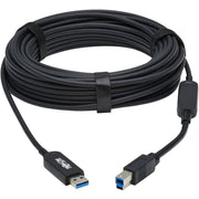 Tripp Lite USB 3.2 Gen 1 Plenum-Rated Fiber Active Optical Cable USB-A to USB-B Black 15m U328F-15M