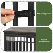 Uforic DVUforicqfEt2 55 Inch W Double Dog Crate Furniture With Sliding Barn Doors & Bowl