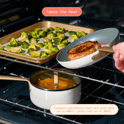 Beautiful 21-Piece Ceramic Nonstick Cookware Set with EverGood Ceramic Coating, White Icing