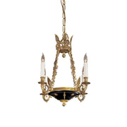 Minka Metropolitan Vintage Collection 4 Light 1 Tier Candle Style Chandelier, Dor Gold and Black Finish, Metal, Indoor, N850204
