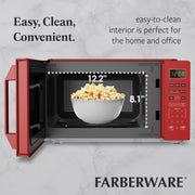Farberware FMO07WEIRD 700-Watt Compact Countertop Microwave Oven-0.7 cu. ft. in Red