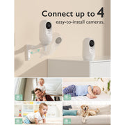 Momcozy Video Baby Monitor, 1080P HD, 5-Inch Screen, Infrared Night Vision, 360 Pan and Tilt, Wireless, White, BM01
