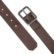 Carhartt Men's Leather Reversible Center Bar Buckle Belt, Full-Grain Oil-Finished Leather, Brown and Black, 1 3/8 in Wide, 36
