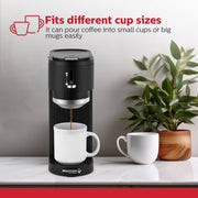 Holstein Housewares 2-In-1 Single Serve Pod and Ground Coffee Maker, Dual Brew, Reusable Mesh Filter, 14 oz Water Tank, Black