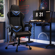 Ace Bayou X Rocker Octane Racing Gaming Chair with Reversible Red and Blue Faux Leather Cushions, Ergonomic Design, Height Adjustable Seat, Padded Armrests, Black