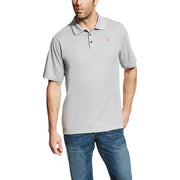 Ariat Tek Short-Sleeve Polo for Men - Silver Lining Heather - L