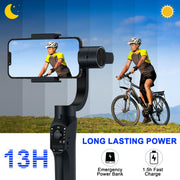 Delpattern Gimbal Stabilizer for Smartphone, 3-Axis Stabilization, AI Face and Object Tracking, Foldable, Portable, USB-C Charging, Black