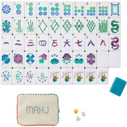Hangyong 160 Pieces American Mahjong Tile Set, 1.2 in Large 4-Layer Acrylic Tiles with Marbleized Jade Green Back