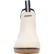 Xtratuf Men's 6in Ankle Deck Boots, Waterproof Neoprene, Slip-Resistant Chevron Outsole, Lightweight Pull-On, Ivory Navy, XMAB100