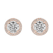Cate & Chloe GM20023ER-RG Ariel 18k Rose Gold Plated Halo Stud Earrings