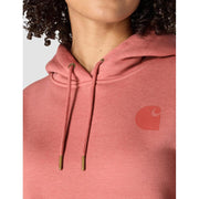 Carhartt Women's Iconic Clarksburg Logo Athletic Sweatshirt, Dusty Cedar Heather, Medium, 102791-RD0
