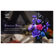 Iatom Flower Bouquet Building Set for Adults, Artificial Purple Flowers with Roses and Leaves, 736 Pieces
