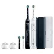 Oral-B Genius X Rechargeable Electric Toothbrush 2 Pack, Black and White, 6 Cleaning Modes, Pressure Sensor, Bluetooth Connectivity, 2399074
