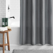 Mainstays 7014101WWGRY Eco-Friendly Waffle-Weave Fabric Shower Curtain, with Recycled Polyester, 72