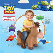 Flybar Disney Toy Story Bullseye Inflatable Hopper Toddler Ride-On Brown with Pump Supports 110 lb