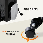 MCQ Basic Electric Oil Filled Radiator, Adjustable Thermostat, Quiet Space Heater, Portable with Casters, Black