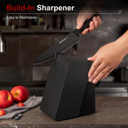 Astercook 15 Pcs Black Kitchen Knife Set