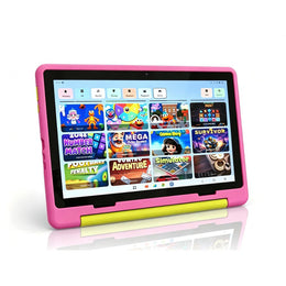 BESTSKI Kids Tablet, 10.1 Inch HD IPS Display, 14GB RAM, 64GB Storage Expandable to 1TB, Quad-Core 2.4GHz Processor, Android 14, 5G WiFi, Pink Protective Case, KT1028