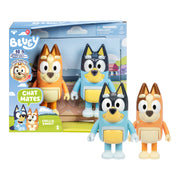 Moose Toys Bluey Chilli and Bandit Chat Mates 2-Pack, Interactive Figures with 10 Phrases, 7 in Tall