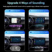 MHCABSR 9-Inch Wireless Carplay Screen with 4K Front Dash Cam, 1080p Backup Camera, ADAS, Bluetooth, GPS