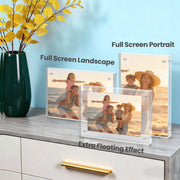 Sindcom 4x6 Acrylic Picture Frames 3 Pack, Frameless Clear Double-Sided Magnetic - Material: Acrylic