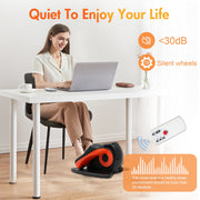 ALSO GO Under Desk Elliptical Ellipse Leg Exerciser with Remote Control, LCD Display, Manual and Automatic Modes, Black-Orange, SG0026-BO