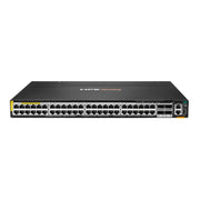 HPE Aruba CX 6300M 48-Port Layer 3 Managed Network Switch, PoE++ 2640W, 1G/2.5G/5G/10GBase-T, 4 QSFP28 Uplinks, Black, S0E91A