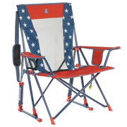 GCI Outdoor Comfort Pro Rocker Camping Chair with Spring-Action Rocking Technology, Indigo, Mesh Backrest, Foldable, Portable, Beverage Holder