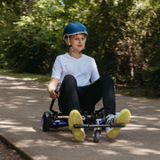 Gotrax HoverflyKart Hoverboard Kart Seat Attachment, Adjustable Aluminum Frame, Handlebar Steering, Nebula Black, Large, FLYKART