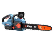 Senix 60V Brushless Cordless Chainsaw, 16-Inch, Automatic Oiler, Tool-Free Chain Tension, Variable Speed with ECO Mode, Safety Chain Brake, 4Ah Battery and Charger Included, CSX6-M