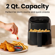 Chefman TurboFry 2-Quart Digital Air Fryer with Touchscreen Control, PFAS-Free Dishwasher-Safe Basket, Black, RJ38-2D-BLACK-MX