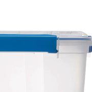 Ezy Storage FBA-34063 50 Liter IP67 Waterproof Plastic Storage Tote with Airtight Lid, Clear Stackable Utility Bin with Latches for Kitchen, Bedroom, Garage, Shed, Bathroom Storage