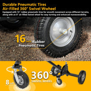 Xtremepower US Adjustable Trailer Dolly, Heavy-Duty Steel, 1,500 lb Capacity, 2 in Hitch Ball, 16 in Pneumatic Tires, Adjustable Height 24-37.5 in, 22049