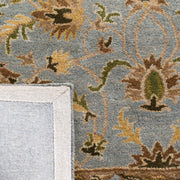 Safavieh Heritage Bruce Oriental Wool Area Rug, Handmade Traditional Floral Design, Light Blue Beige, 2 ft x 3 ft, HG913A-2