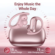 VEAT00L X19 Wireless Earbuds, Hybrid Active Noise Cancelling, Bluetooth 5.3, IPX7 Waterproof, Deep Bass, Over Ear Bud with Earhooks, 75H Playtime