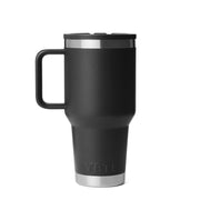 YETI Rambler 30 oz Travel Mug, Stainless Steel, Double-Wall Vacuum Insulated, Leakproof Flip Straw Lid, Welded Handle, Black, 21071506235