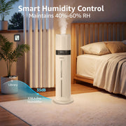 KNKA Pro Humidifier, Large Room Ultrasonic Cool Mist, 9L Tank, Smart Humidity Control, Essential Oil Diffuser, Quiet Operation, Remote Control, White