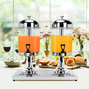 Gomok 11845 4.4 Gallon Beverage Dispenser with Stand Stainless Steel Juice Dispenser with Ice Core and Spigot Punch Dispenser