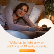 Lumie Bodyclock Glow 150 Sunrise Alarm Clock with Sunset Simulation, 10 Sleep and Wake Sounds, Adjustable Warm LED Light, Auto-Dimming Display, Black