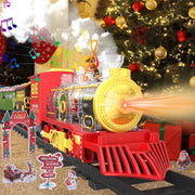 WonderStone WS-72A Electric Trains Set with Lights & Sound, Classical Cargo Cars & Tracks with Steam Engine