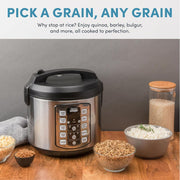 Aroma ARC-5100SB 20-Cup Programmable Rice & Grain Cooker and Multi-Cooker, Black