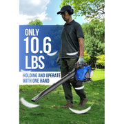 Wild Badger Power 26cc Gas-Powered Handheld Leaf Blower, 475 CFM, 165 MPH, Lightweight 10.1 lbs, 13.5 oz Fuel Tank, Anti-Vibration