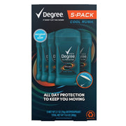 Degree 68686900 Men Dry Protection Antiperspirant, Body Heat-Activated Formula, Cool Rush Scent, 2.7 oz, Pack of 5